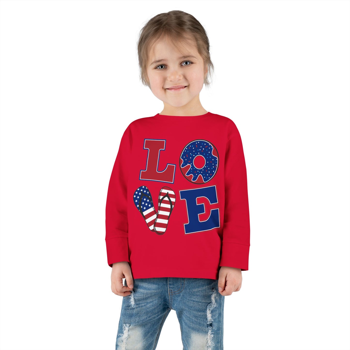 American Long Sleeve Tee Lover  for Toddler
